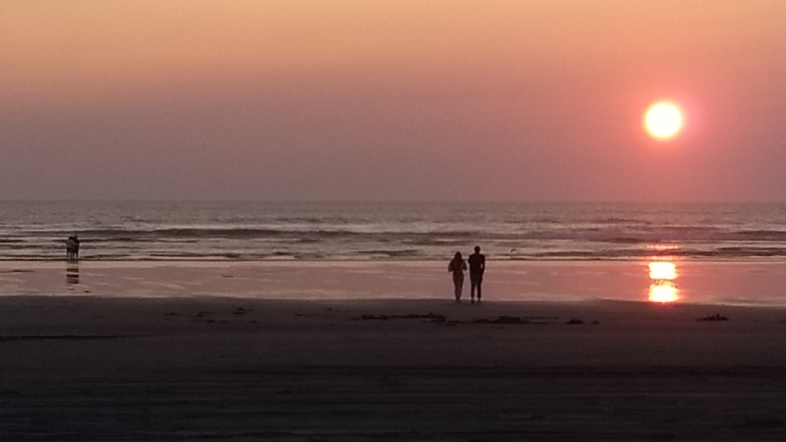 Sunset boardwalk near Ocean Shores